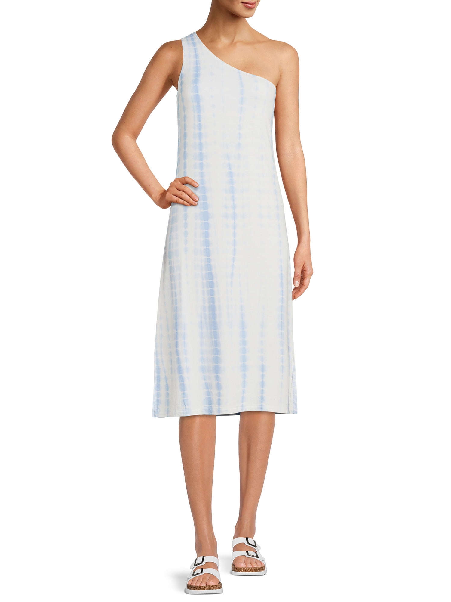 Time and Tru Women's One-Shoulder Tie-Dye Dress (3 Colors) $8.98 + Free S&H w/ Walmart+ or $35+