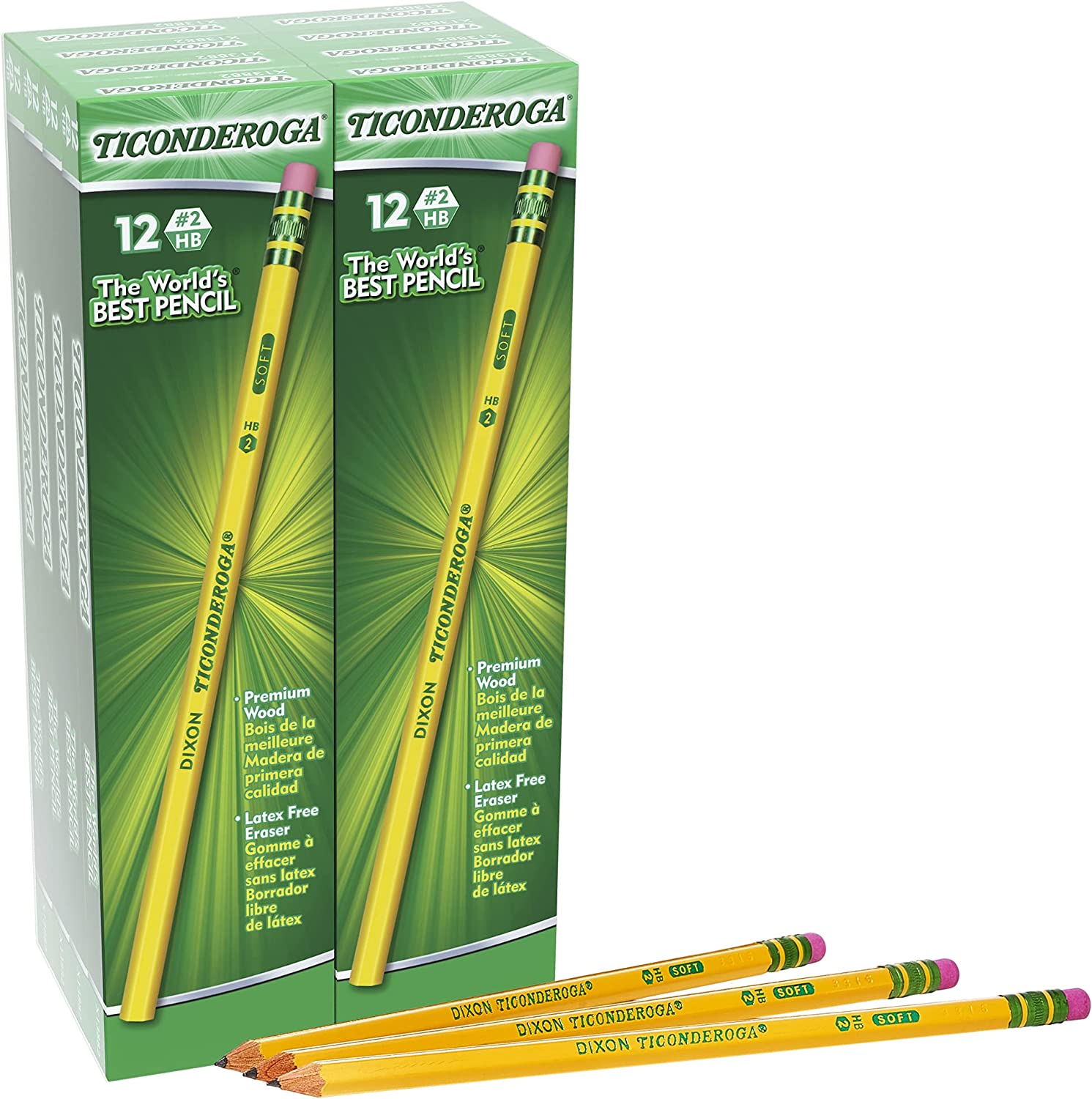 96-Count (8 Boxes of 12) Dixon Ticonderoga HB #2 Pencil w/ Erasers $10.77 ($0.11 Each) + Free Shipping w/ Prime or on $25+