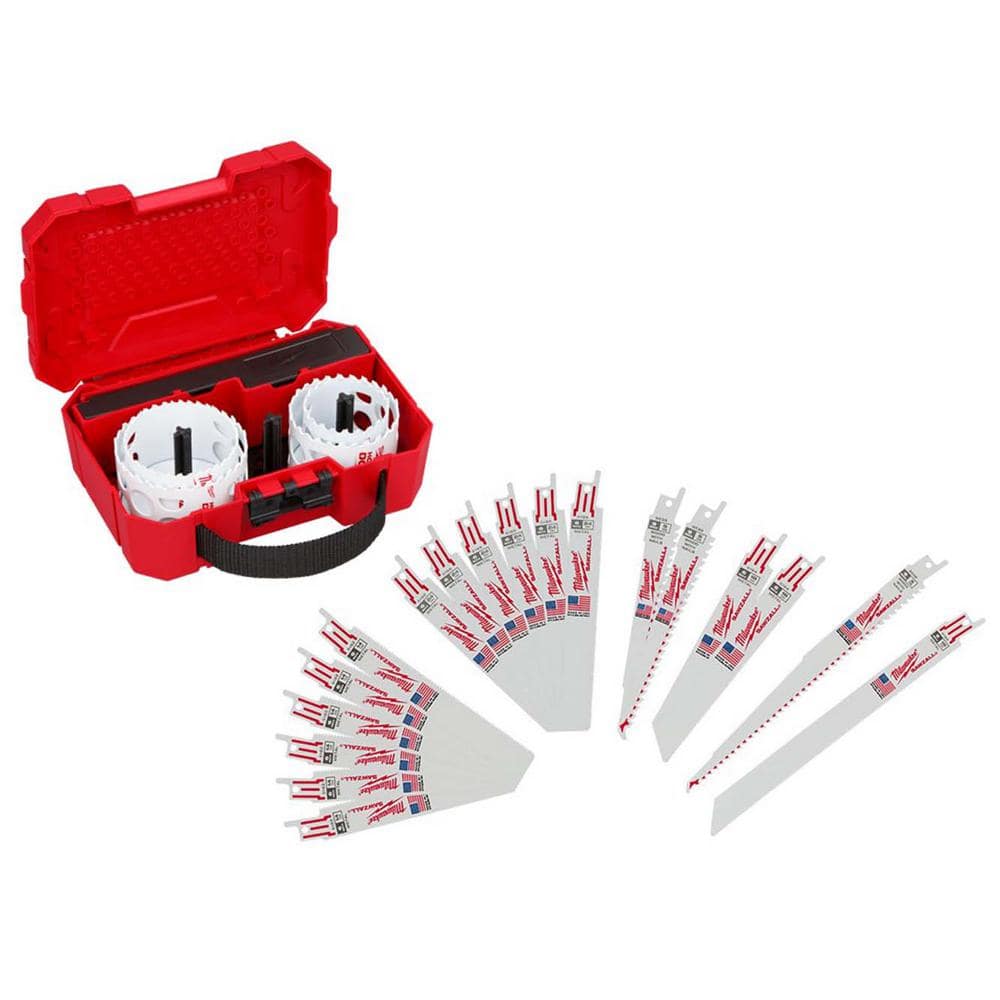 25 Piece Milwaukee Hole Dozer Kit w Bi Metal Reciprocating Saw