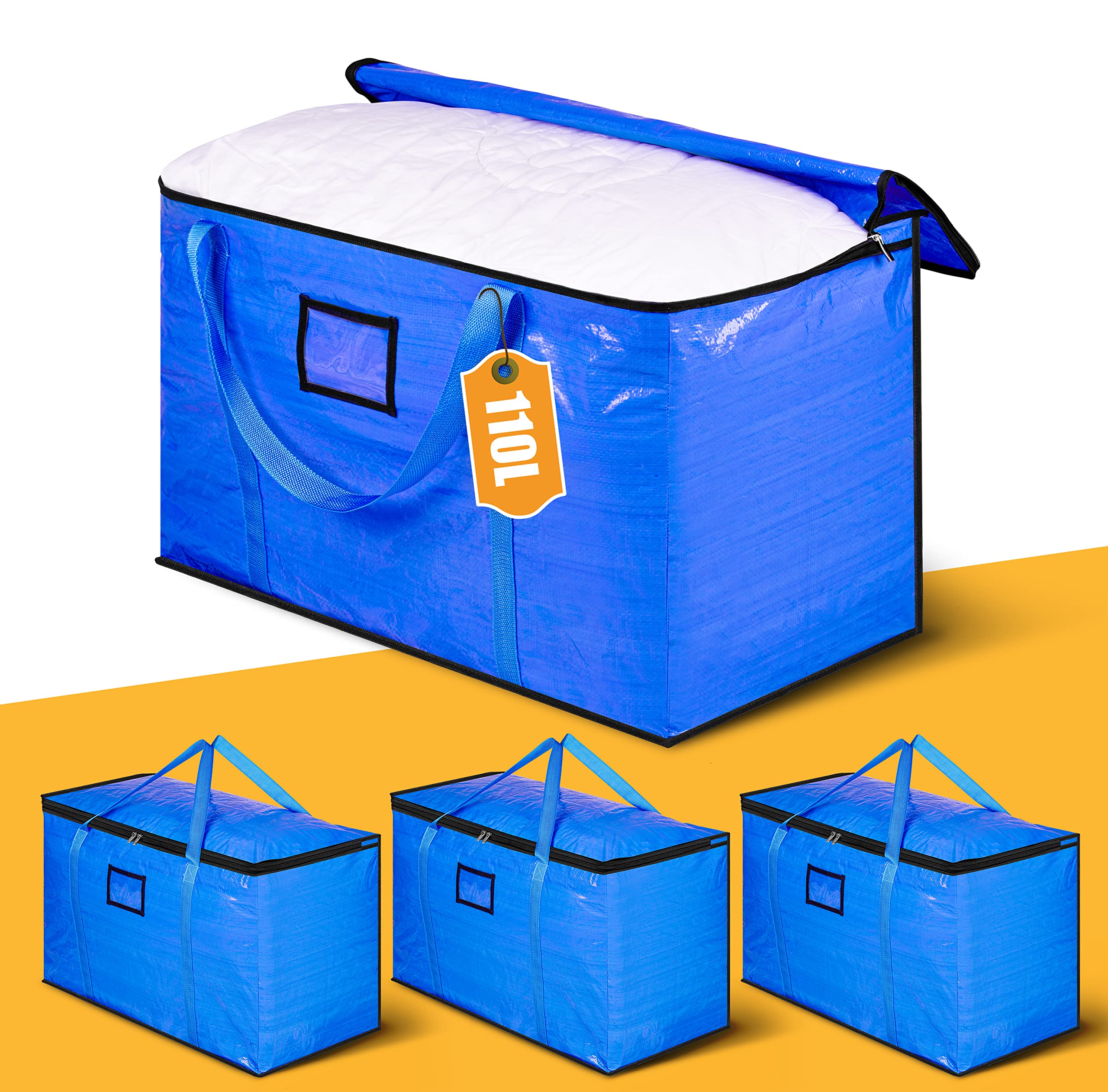 4-Pack Sleeping Lamb XL Heavy-Duty Reusable Moving Tote Bags (Blue) $19 + Free Shipping w/ Prime or on $25+