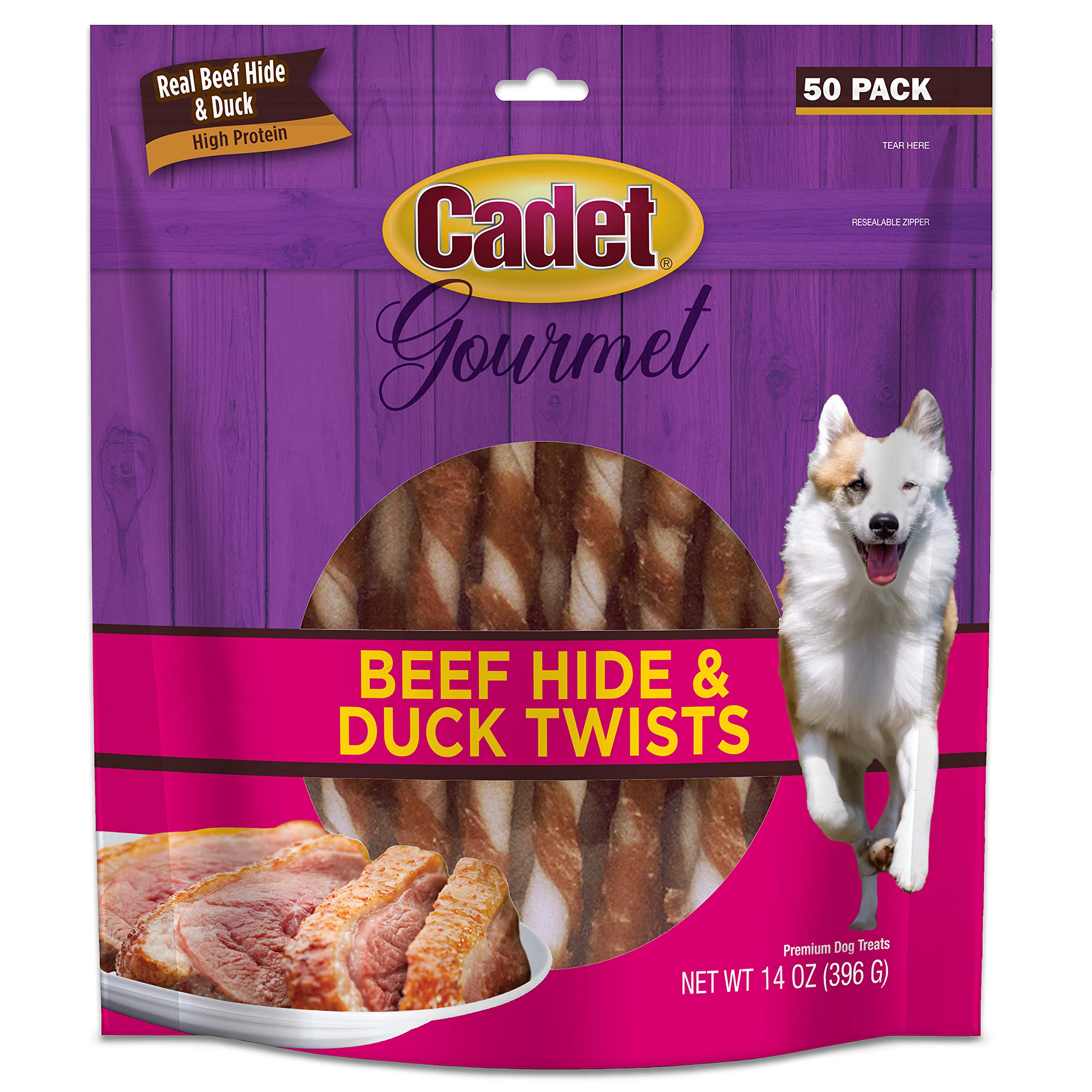 50Count Cadet Gourmet Dog Treats Beef Hide & Duck Twists 6.83 w/ S&S