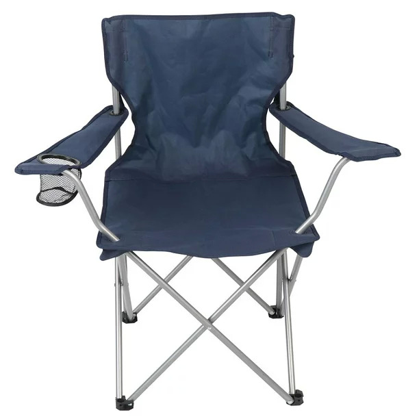 Ozark Trail Basic Quad Folding Camp Chair w Cup Holder Carry