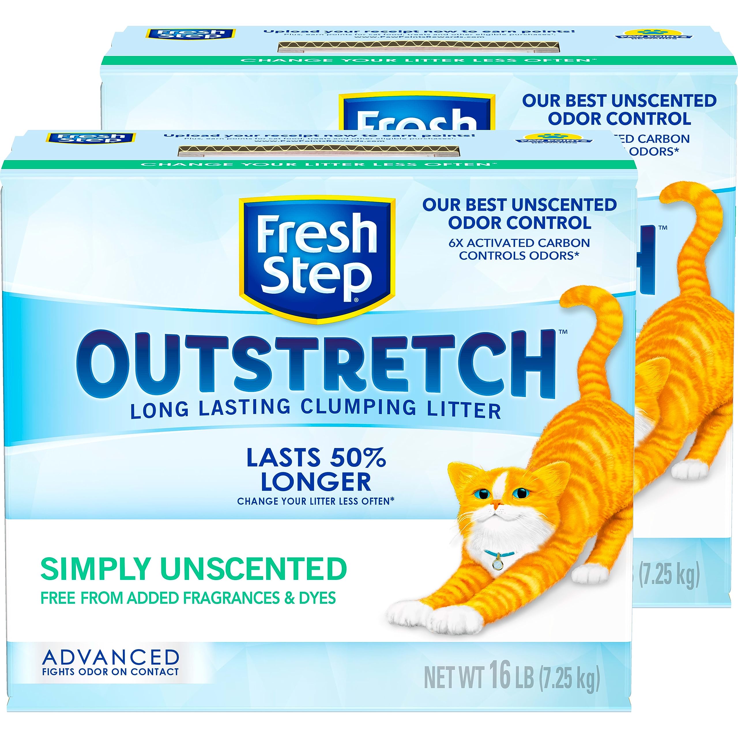 2-Count 16-lb Fresh Step Outstretch Advanced Clumping Cat Litter (Unscented) $14.13 w/ S&S + Free Shipping w/ Prime or on $35+