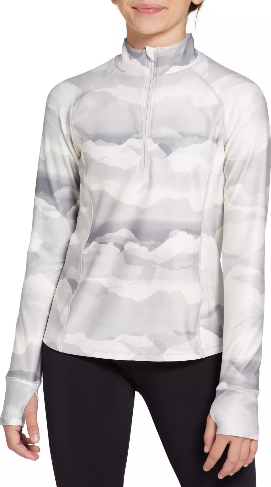 DSG Girls' Cold Weather Compression QuarterZip LongSleeve Shirt