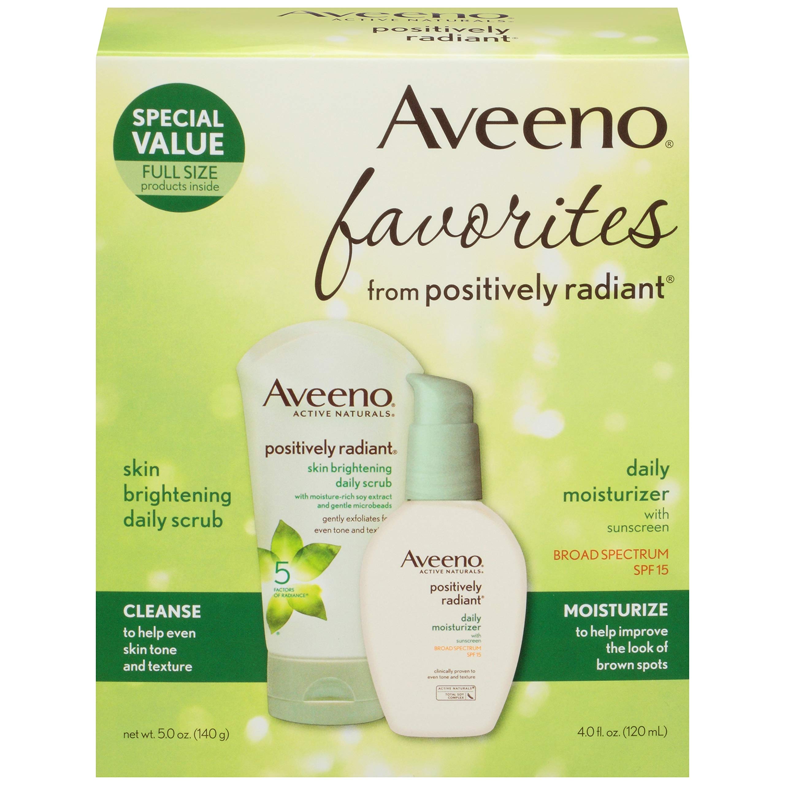 2-Pack Aveeno Positively Radiant Skin Care Set w/ 5-Oz Daily Face Scrub & 4-Oz Daily Moisturizer $19 + Free Shipping w/ Prime or on $35+