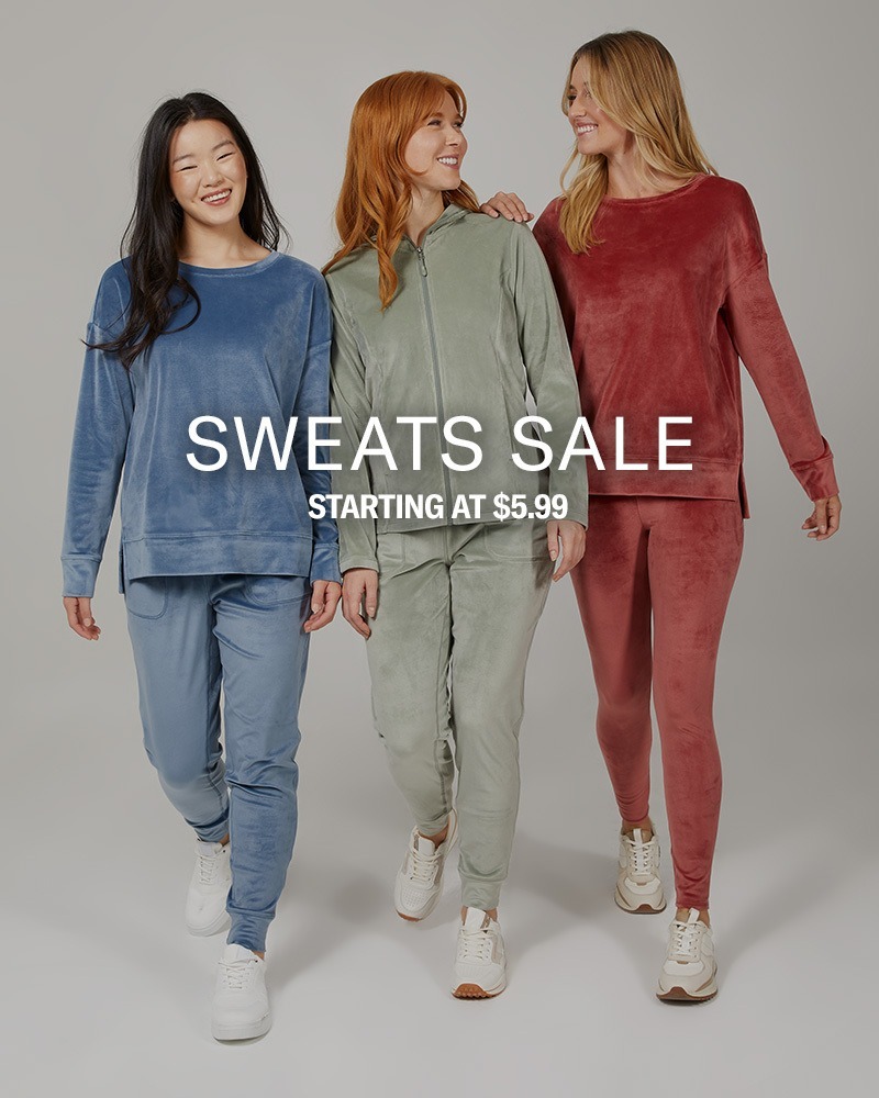 32 Degrees Sweats Sale: Women's Soft Velour Funnel Neck Top $13, Men's Cool Sleep Shorts $7, More + Free Shipping on $23.75+
