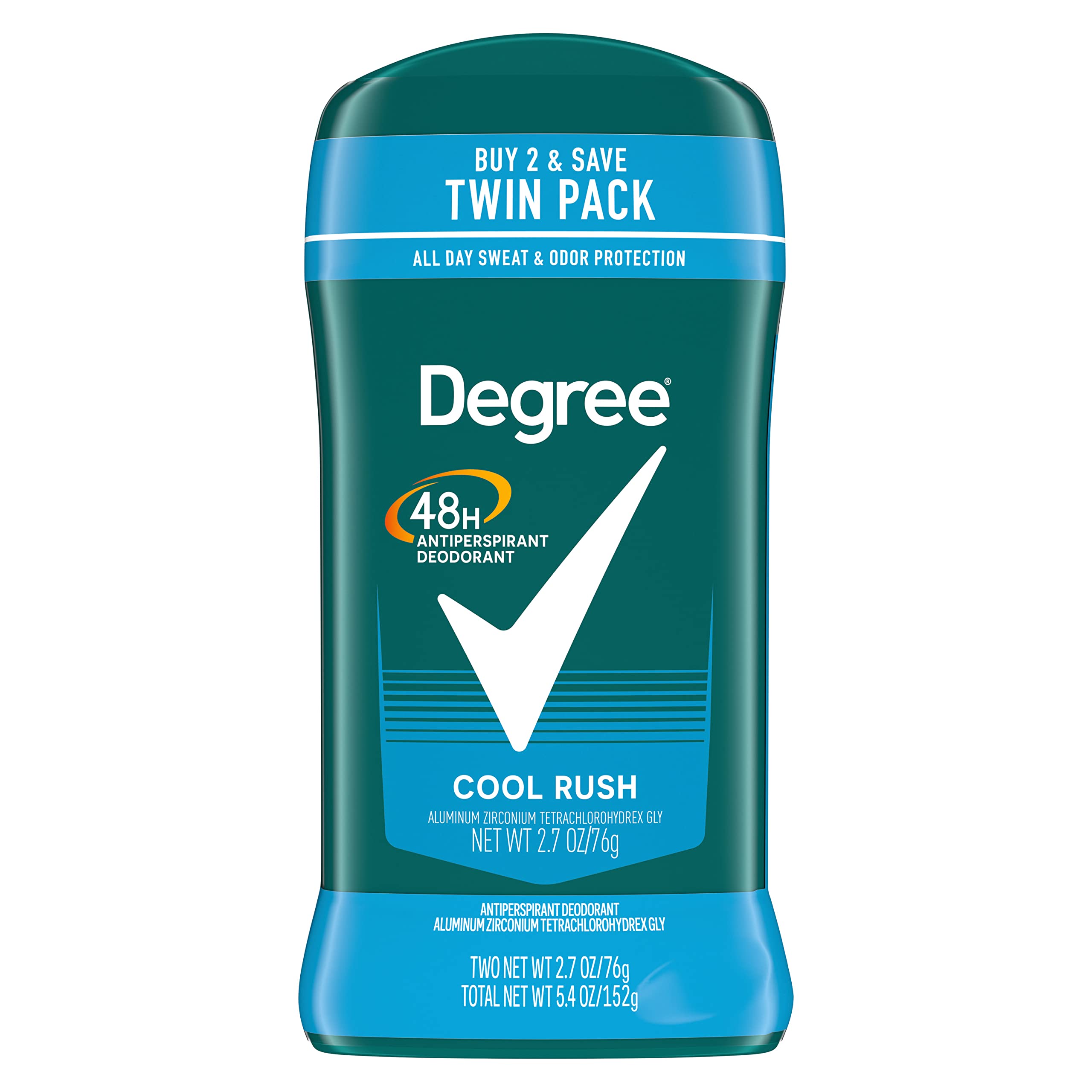 2-Pack 2.7-Oz Degree Men's Antiperspirant Deodorant (Cool Rush) $4.35 ($2.18 each) + Free Shipping w/ Prime or on $35+