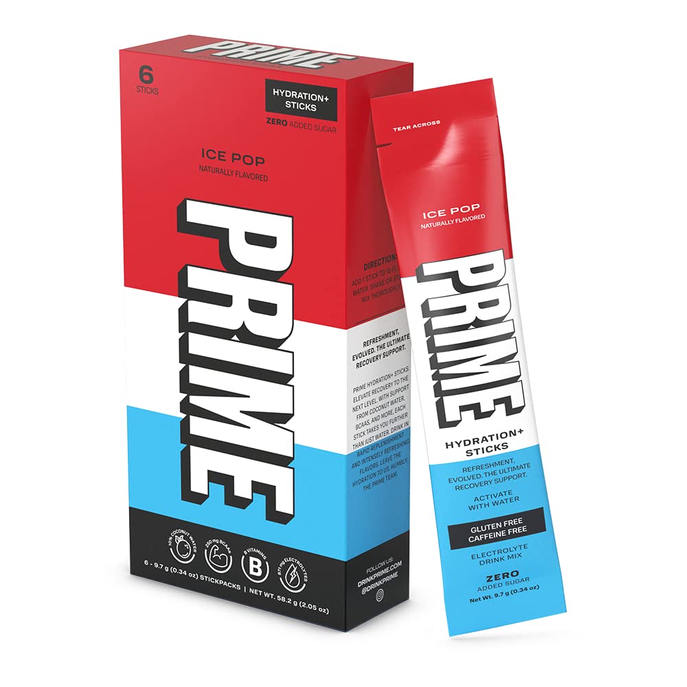 Prime Members: 6-Pack Prime Hydration+ Powder Single Serve Electrolyte Sticks (Ice Pop) $4.49 + Free Shipping w/ Prime or on $35+