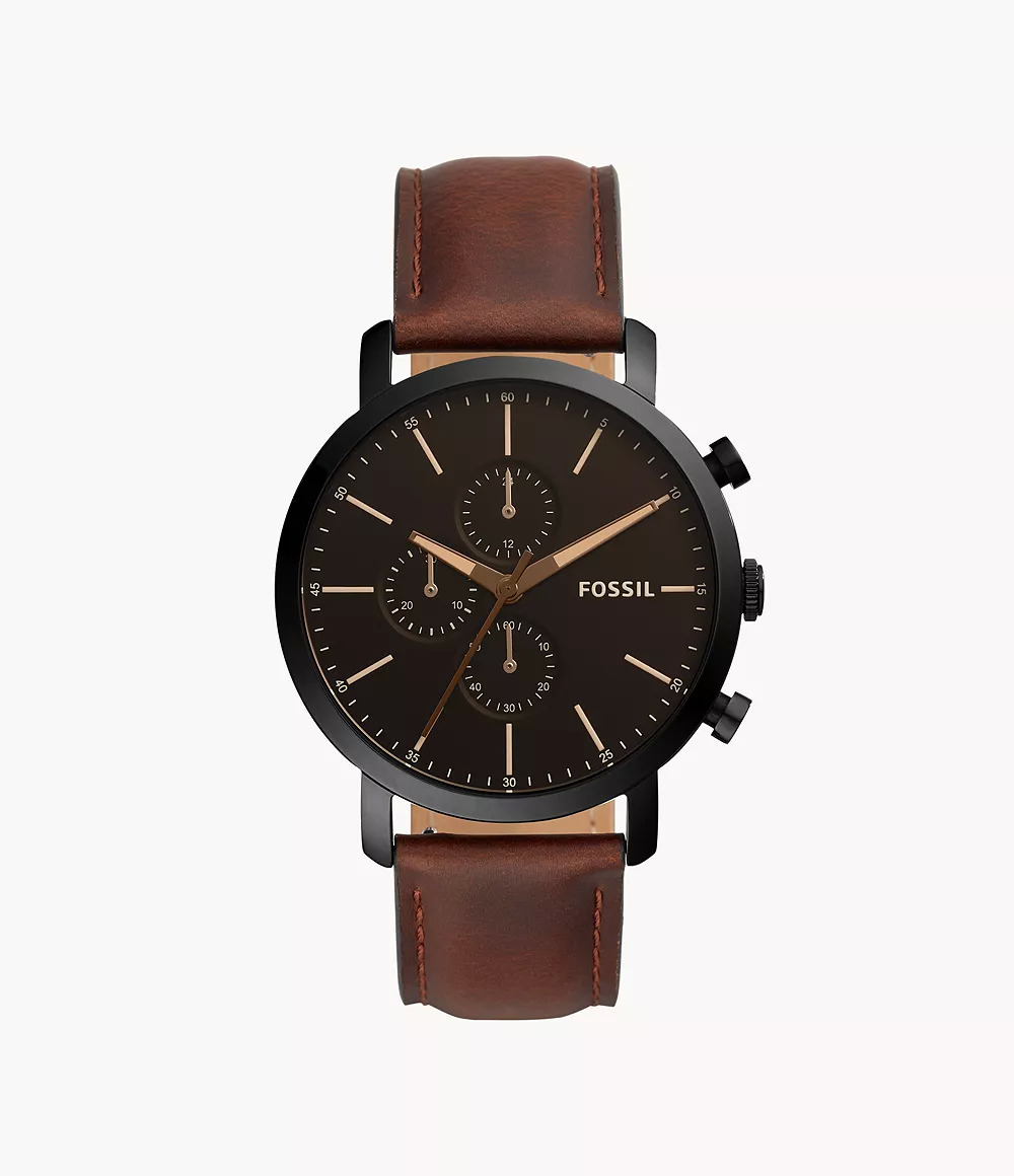 Fossil Men's Luther Chronograph Watch w/ Brown Leather Band $48 + Free Shipping