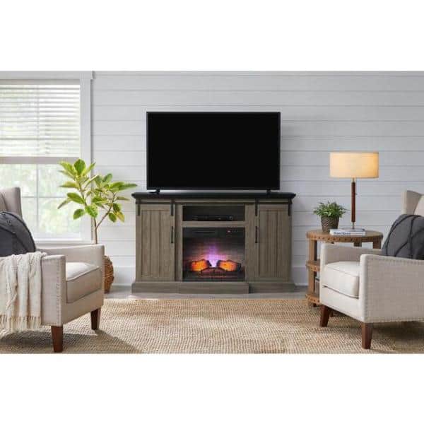 60" Home Decorators Collection Kerrington Media Console TV Stand w/ Electric Fireplace (Ash) $199 + Free Shipping