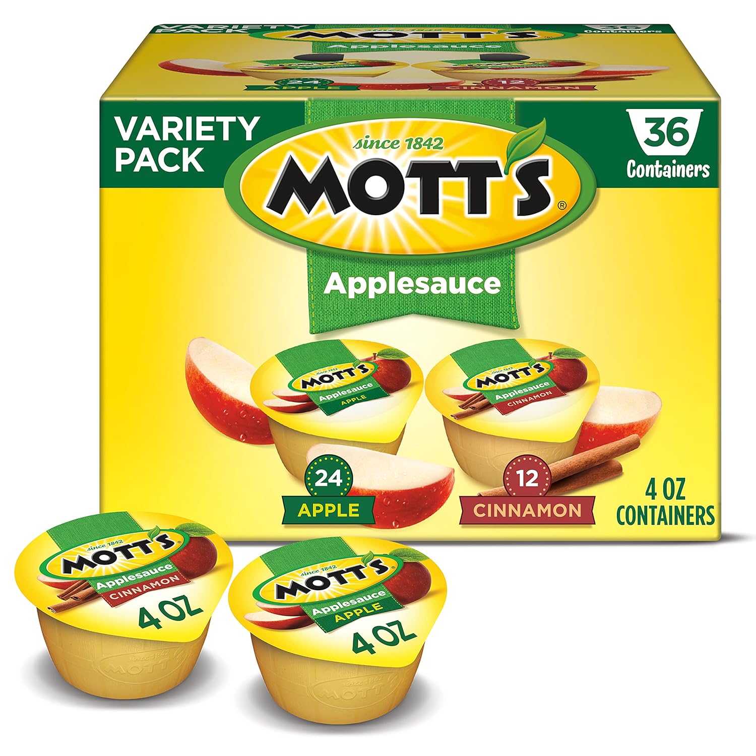 36-Packs 4-Oz Motts Apple & Cinnamon Variety Applesauce $11.77 w/ S&S + Free Shipping w/ Prime or $35+