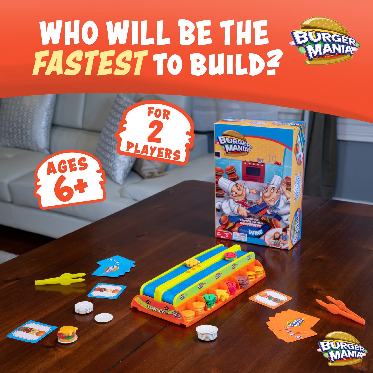 Fotorama Burger Mania Build-A-Burger Fast-Paced Conveyor Belt Game $15. ...