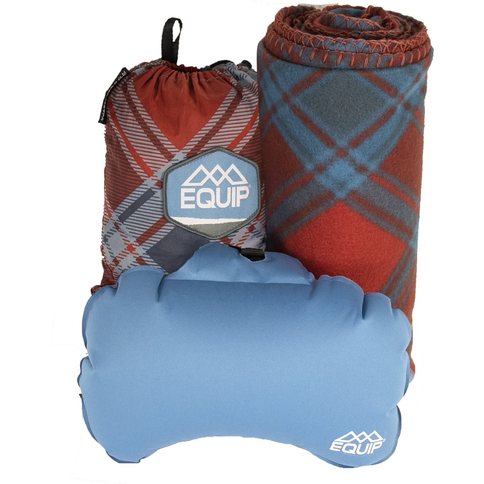 3-Piece Equip Hammock, Fleece Blanket & Inflatable Pillow (Blue & Orange Plaid) $9.98 + Free S&H w/ Walmart+ or $35+