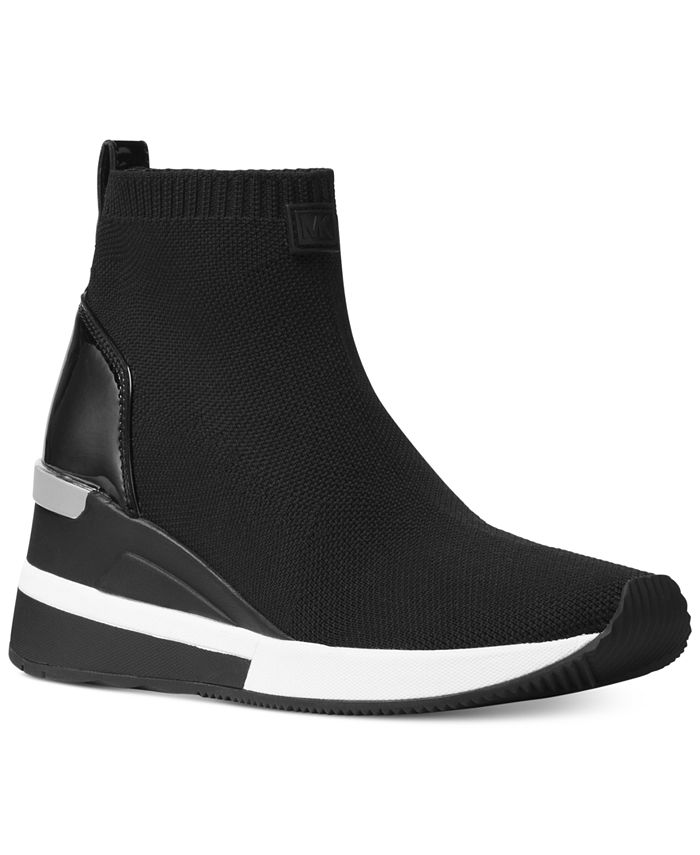 Michael Kors Women's Skyler Wedge Bootie Sock Shoes (Black, Size 5-11) $66 + Free Shipping