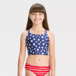 Cat &amp; Jack Girls' Americana Darling' Midkini Swimsuit Set $11.90, Cat &amp; Jack Boys' American Flag Printed Swim Trunks $9.10, More + Free Store P/U at Target or Free Shipping on $35+