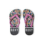Roxy Girls' Viva Stamp II Flip-Flops (Black Floral, Size 11-5) $7.20 + Free Shipping