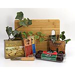 8-Piece Gift Basket Village Bamboo Cutting Board w/ Spreader, Sausages, Cheeses &amp; Crackers $10.16 + Free Shipping w/ Prime or on $35+