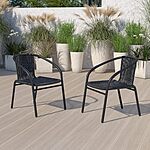 2-Pack Flash Furniture Rattan Indoor or Outdoor Stack Chairs (Black) $47.13 + Free Shipping