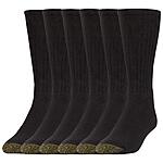 6-Pairs Gold Toe Men's Harrington Crew Socks (Black, Large) $10 + Free Shipping w/ Prime or on $35+