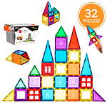 32-Piece Best Choice Products Kids' Magnetic Tiles Building Toy Set w/ Case $10