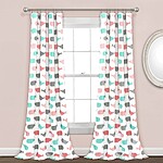 2-Count 52&quot; x 84&quot; Lush Décor Whale Window Curtain Set (Pink/Aqua) $6.37 + Free Shipping on $35+ or w/ RedCard