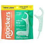 300-Count Plackers Micro Line Dental Floss Picks (Fresh Mint) $5.75 w/ Subscribe &amp; Save