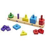 Melissa &amp; Doug Stack and Sort Board w/ 15 Solid Wood Pieces $8 + Free Shipping w/ Prime or on $35+