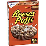 11.5-Oz Reese's Puffs Chocolatey Peanut Butter Breakfast Cereal $1.60 w/ Subscribe &amp; Save