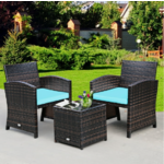 3-Pc Costway Patio Rattan Wicker Furniture (Various Colors) $70 + Free Shipping