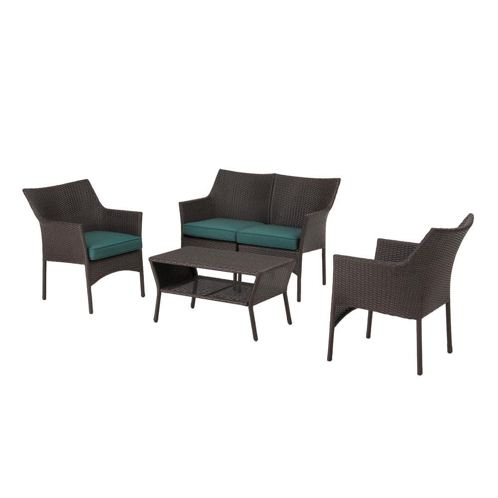 4-Piece StyleWell Terrace View Wicker Patio Conversation Set $169 + Free Shipping
