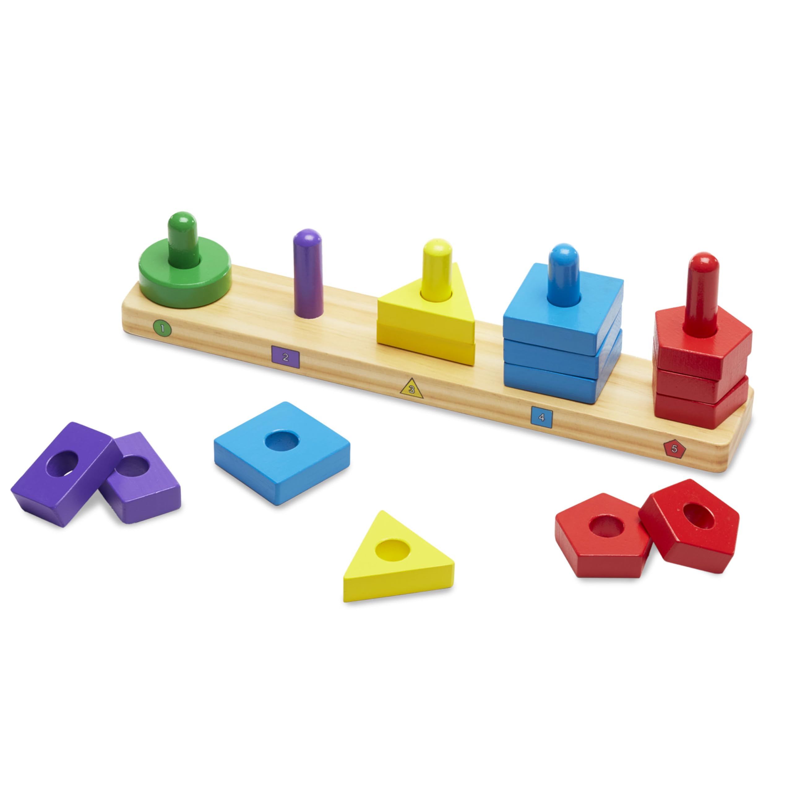 Melissa & Doug Stack and Sort Board w/ 15 Solid Wood Pieces $8 + Free Shipping w/ Prime or on $35+