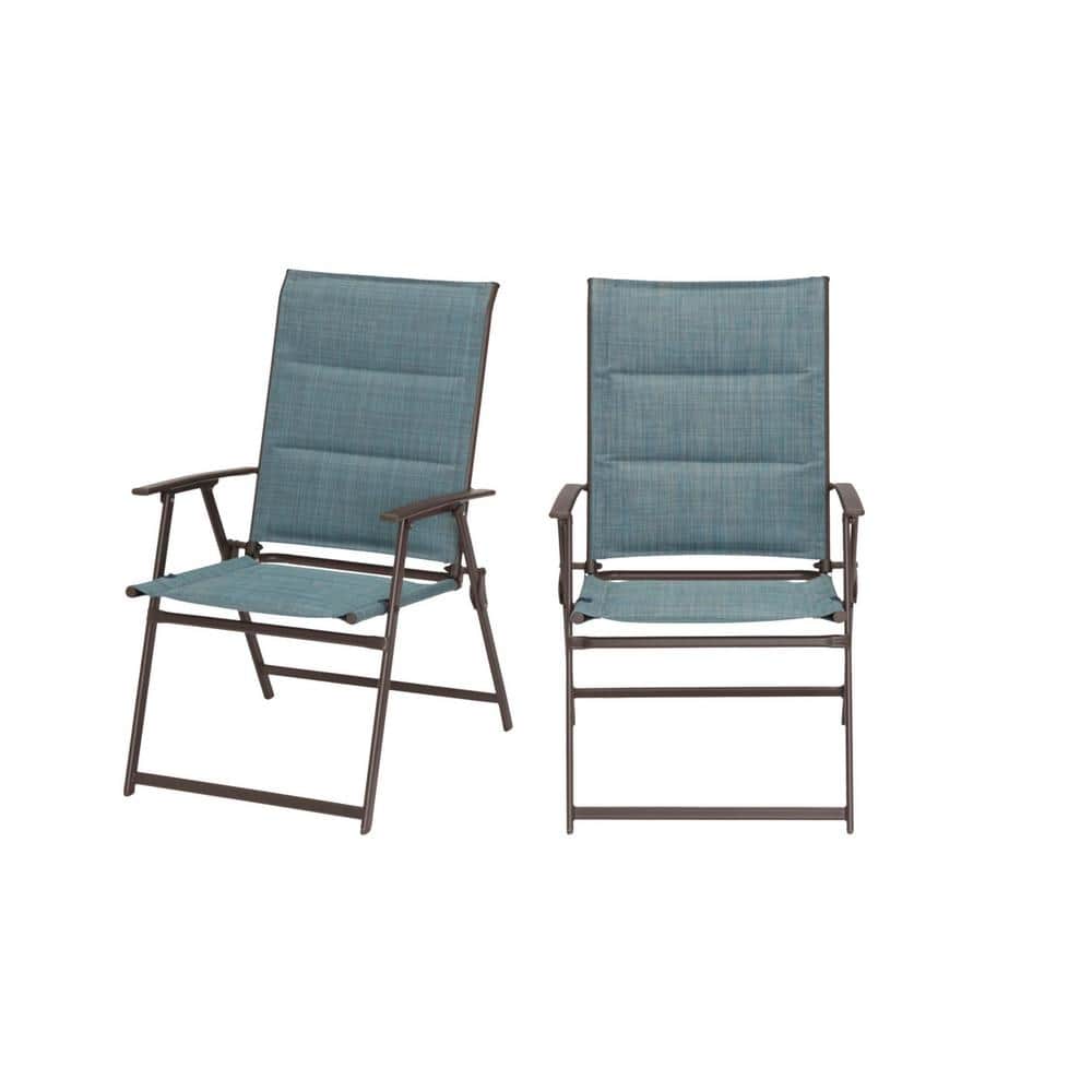 2-Pack StyleWell Steel Padded Folding Outdoor Patio Dining Chairs (Conley Denim Blue) $45 + Free Shipping