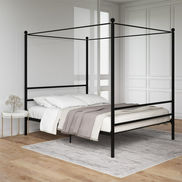 Mainstays Metal Canopy Bed (Black, Queen) $84 + Free Shipping