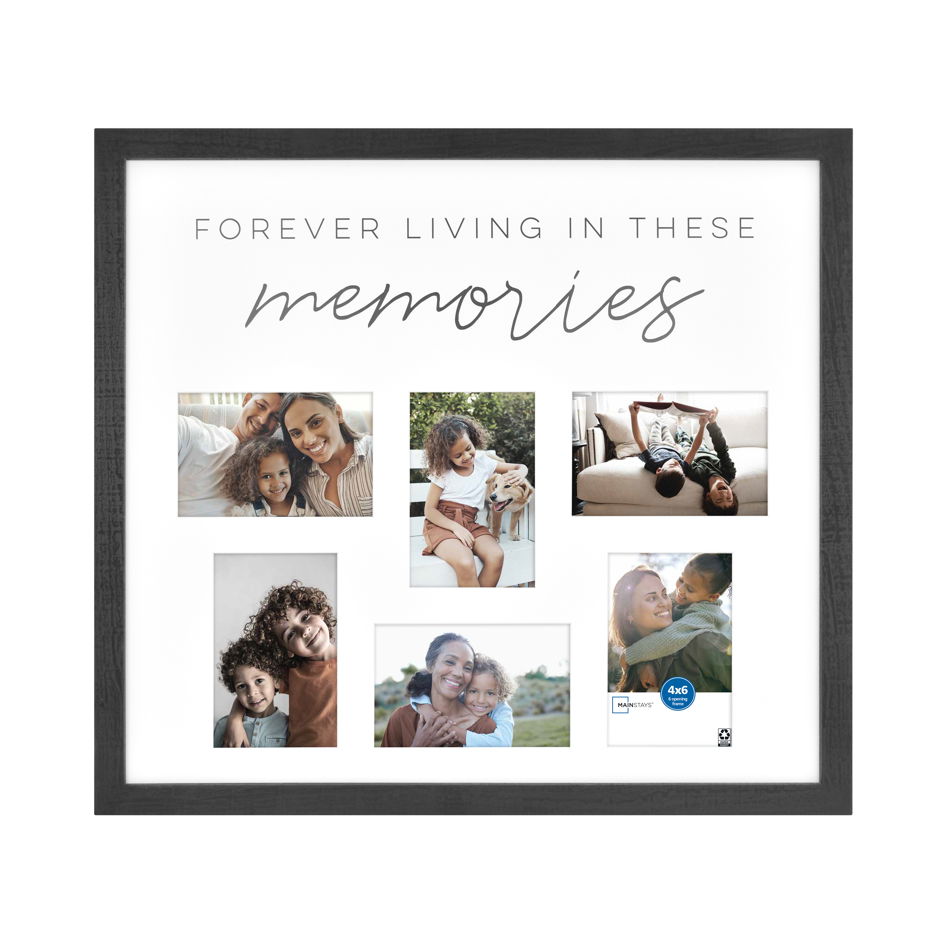 *Price Reduced*Mainstays 20" x 22" 6-Openings Collage Picture Frame (fits 4" x 6" photos) $5.24 + Free Shipping w/ Walmart+ or on $35+
