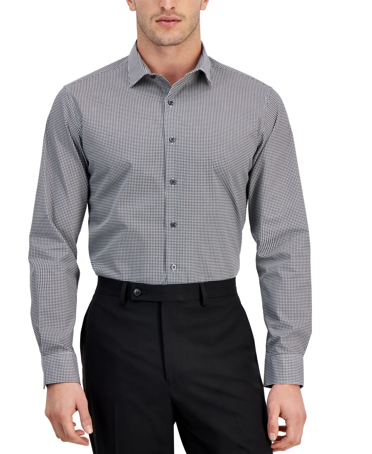 Alfani Men's Slim Fit Houndstooth Dress Shirt (Black White, Size S-2XL) $16.50 + Free Shipping on $25+