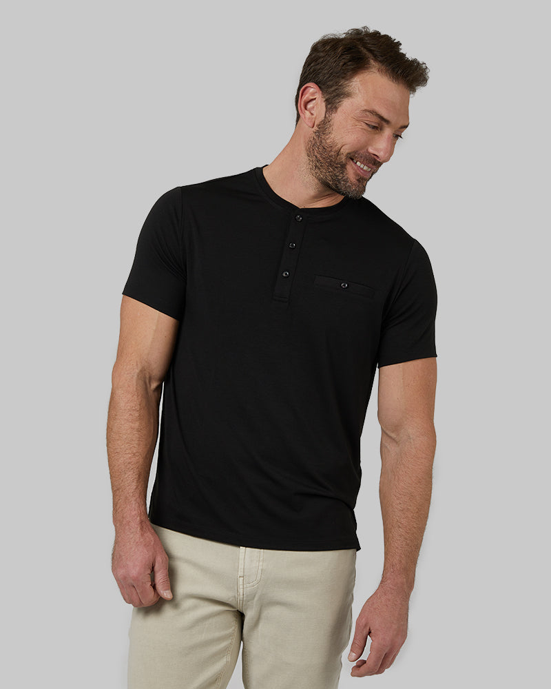 32 Degrees Men's Everyday Henley Pocket T-Shirt (Black or Navy, Size S-XXL) $5 & More + Free Shipping on $23.75+