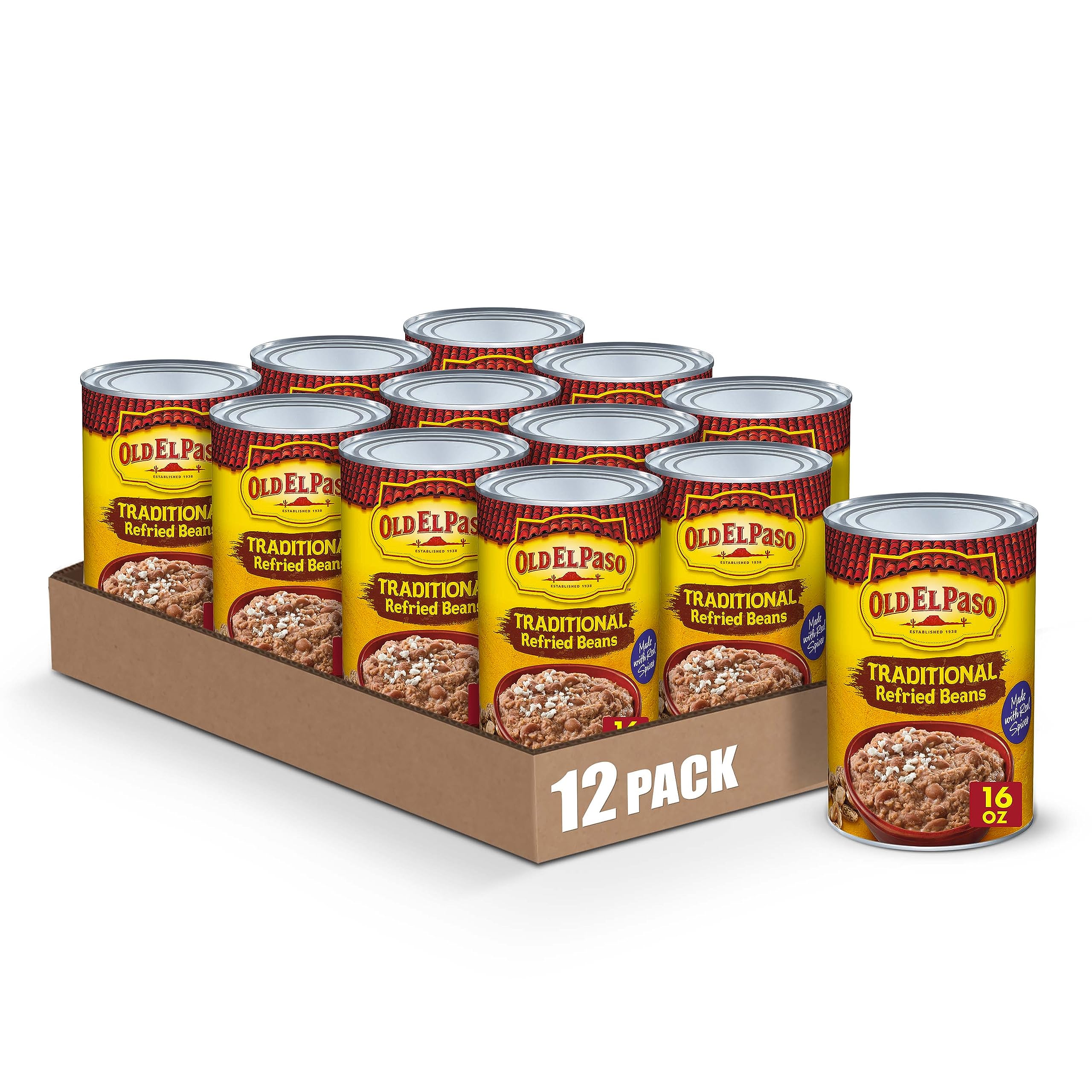 12-Count 16-Oz Old El Paso Canned Refried Beans (Traditional) $10.84 ($0.90 each) w/ S&S + Free Shipping w/ Prime or on $35+