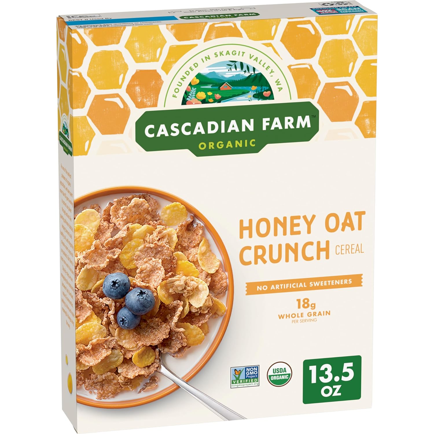 13.5-Oz Cascadian Farm Organic Honey Crunch Oat Cereal $3 w/ S&S + Free Shipping w/ Prime or on $35+