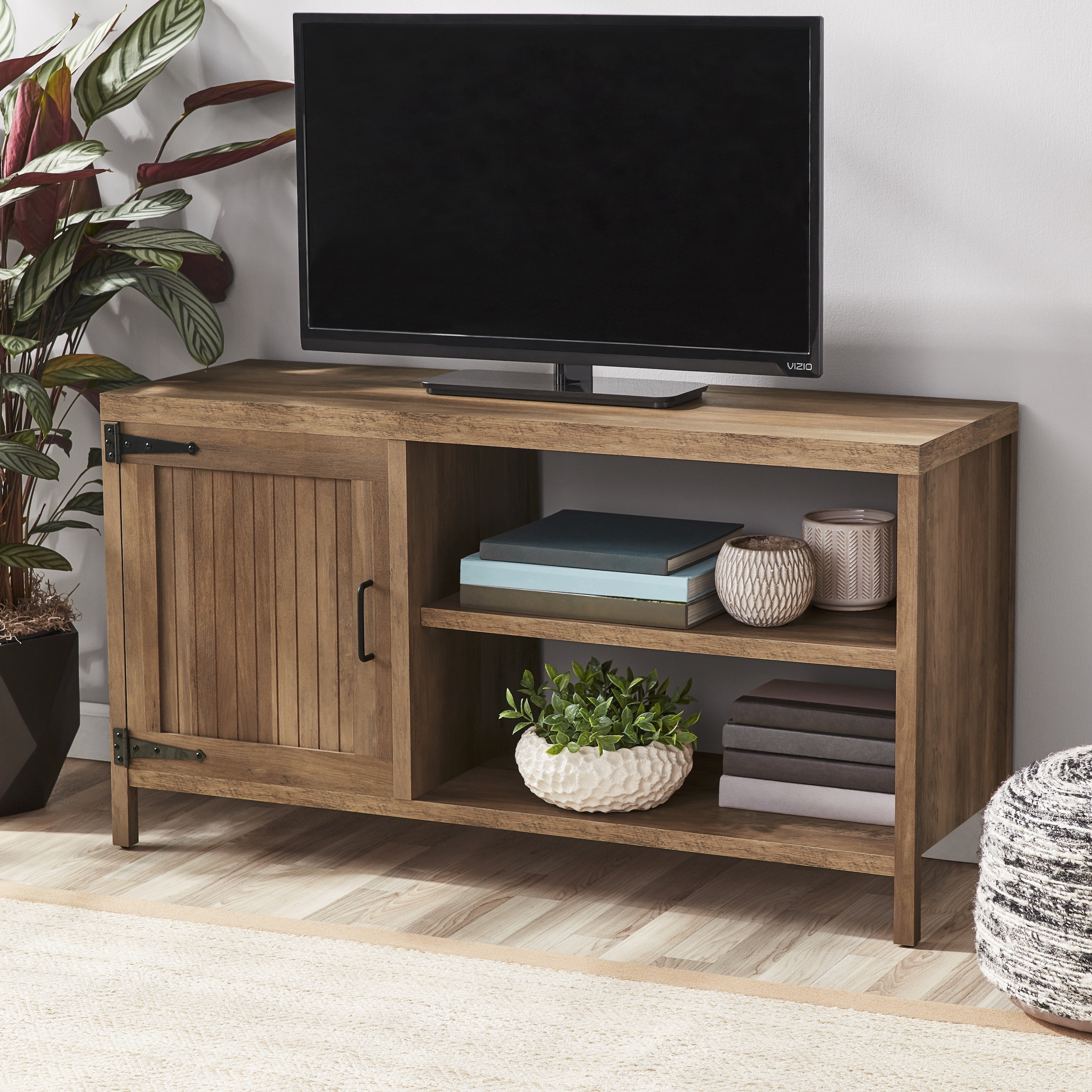 Mainstays Farmhouse TV Stand for TV's up to 50" (Rustic Weather Oak or Rustic Gray) $68 + Free Shipping
