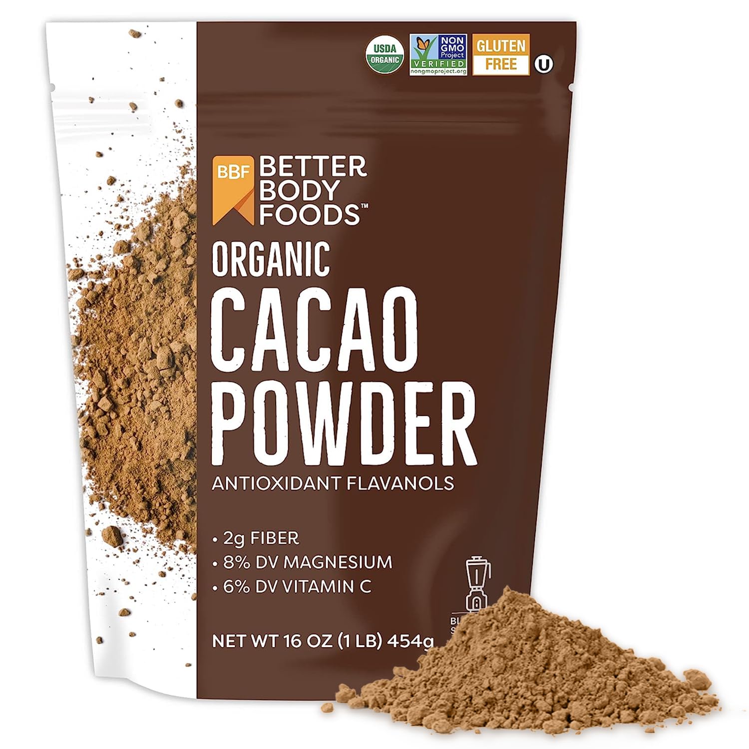 16-Oz BetterBody Foods Organic Cacao Powder $6.68 w/ S&S + Free Shipping w/ Prime or on $35+