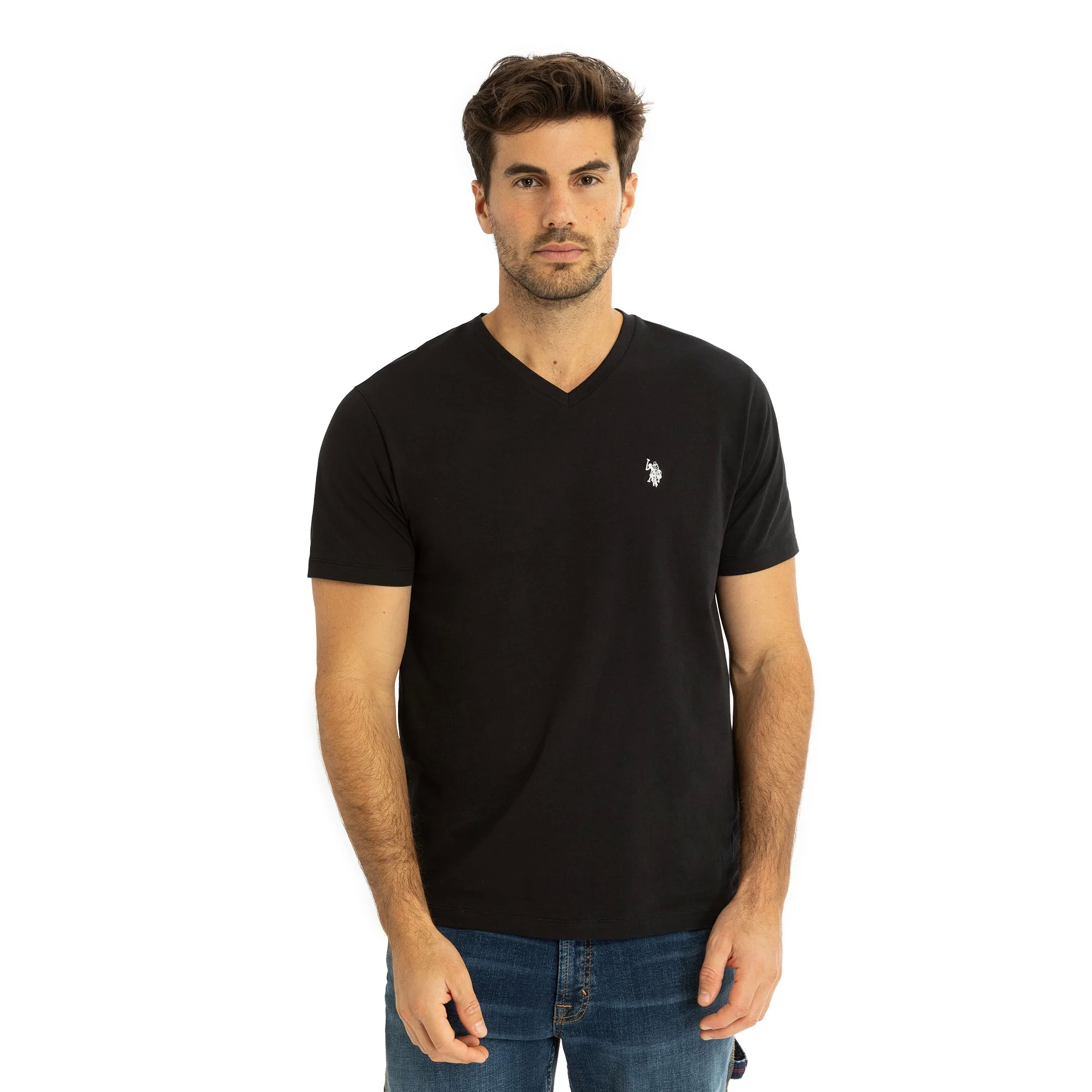 U.S. Polo Assn. Men's Short Sleeve V-Neck T-Shirt (Black, Size L-3XL) $5.68 & More + Free Shipping on $35+ or w/ Walmart+