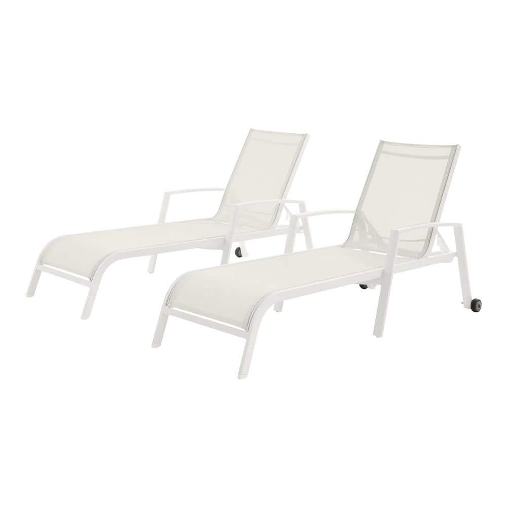 2-Pack Home Decorators Collection Cooper Springs Chaise Patio Lounge Chairs w/ Wheels (White) $62.25 + Free Shipping