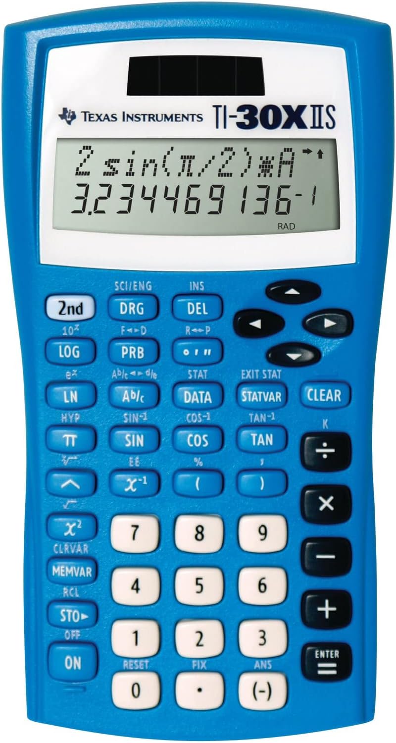Texas Instruments TI-30X IIS 2-Line Scientific Calculator (Black, Blue, Pink) $9.48 + Free Shipping w/ Prime or on $35+