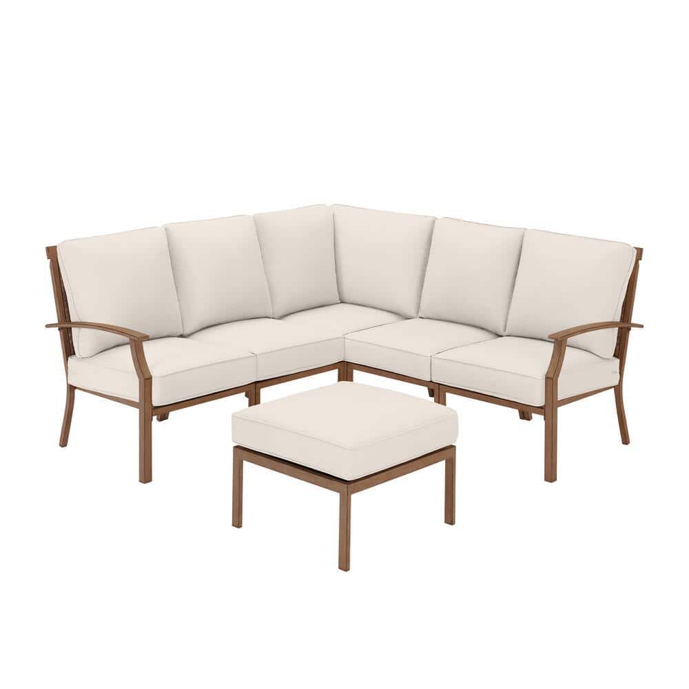 6Piece Hampton Bay Geneva Wicker Outdoor Patio Sectional Sofa Seating