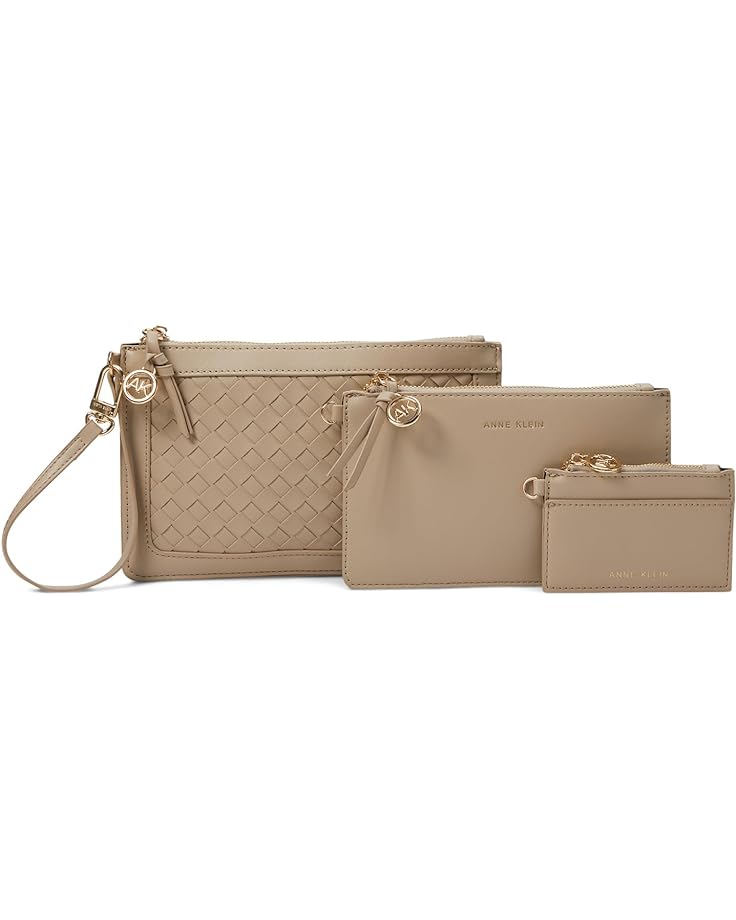 3-Piece Anne Klein Woven Wristlet & Wallet Pouch Set (Stone) $17.40 + Free Shipping
