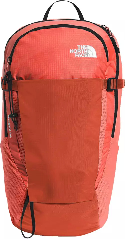 The north face basin 24 daypack tnf black 37 50 retro orange rusted