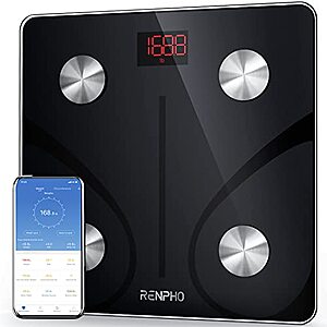 RENPHO Digital Body Weight Scale, Body Composition Monitor Health Analyzer  with Smartphone App, White 