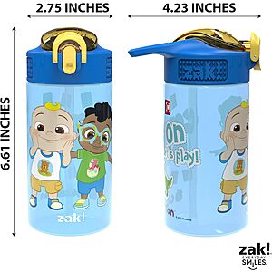 2-Pack 16oz Zak Designs Kids' Water Bottles: Bluey, Paw Patrol, Blippi
