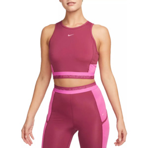 Nike Women's Pro Dri-FIT Femme Cropped Tank Top (Rosewood, Size S
