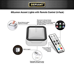 6 pack accent lights with remote control online